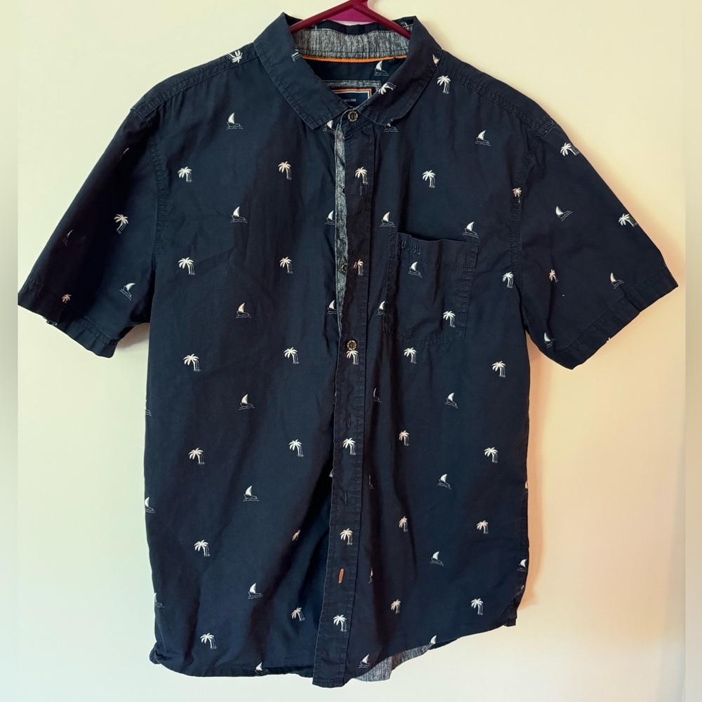 Soulcal&Co Navy Blue Button Down Pocket T-Shirt